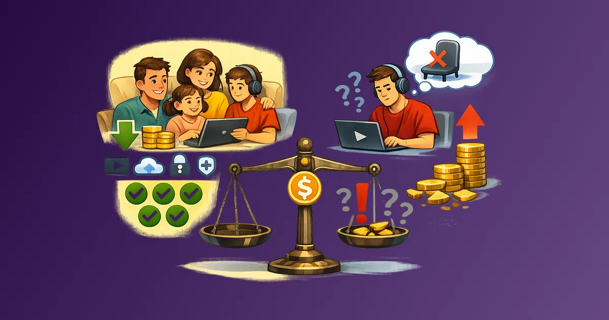 Family Plans vs Individual Plans: When Sharing Saves Money (and When It Does Not)